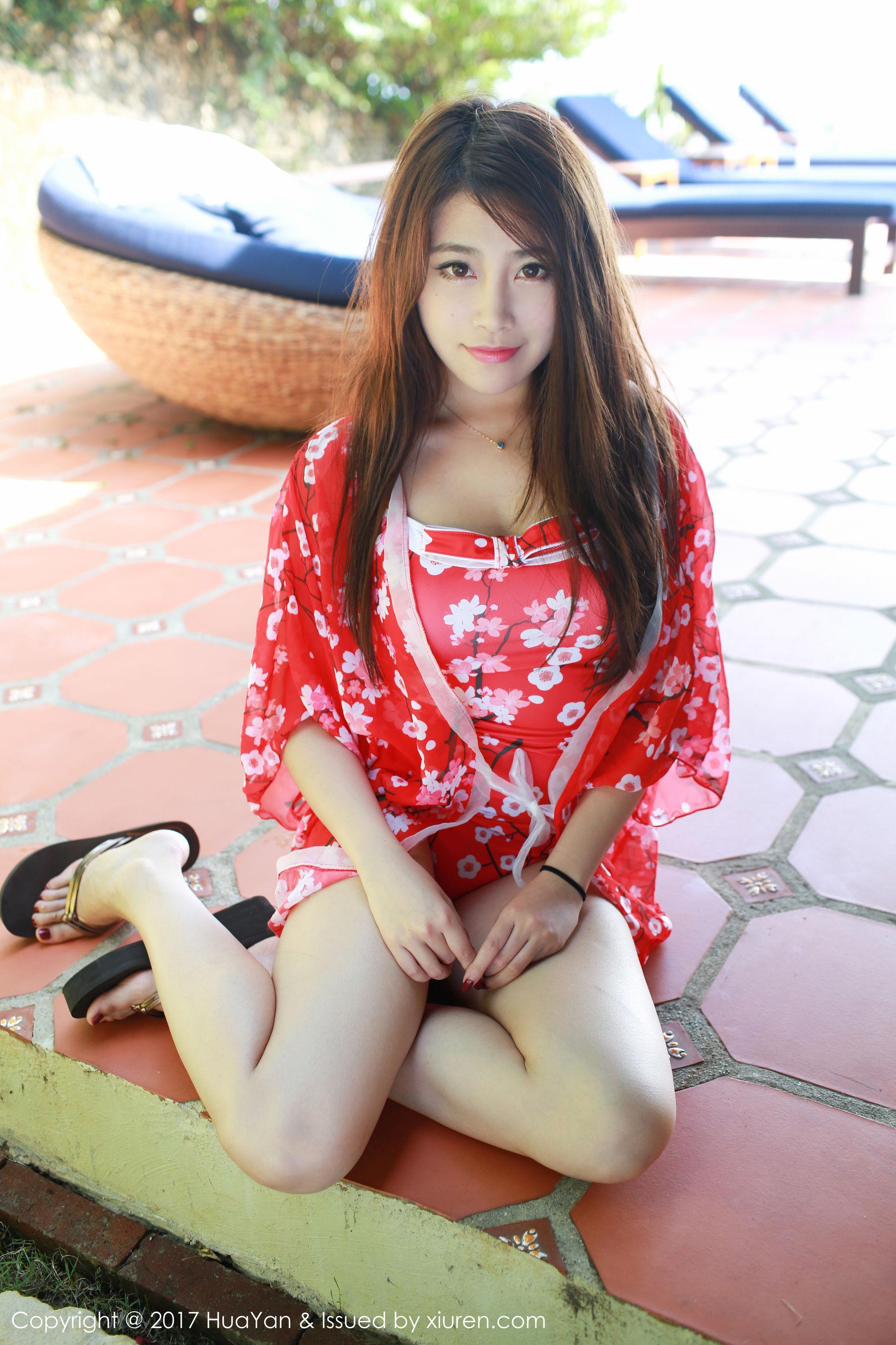 许诺Sabrina《粉嫩和服+校服系列》 [花の颜HuaYan] Vol.019