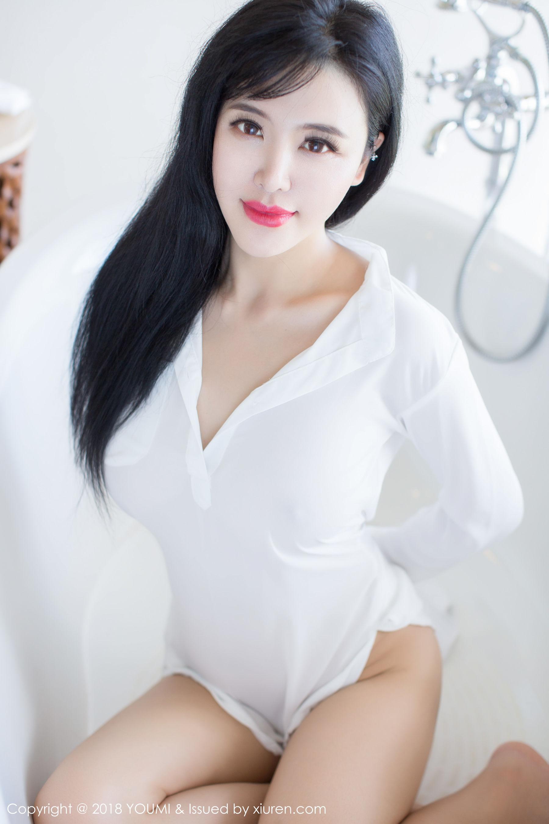 刘钰儿《白衬衫+黑色情趣内衣》 [尤蜜荟YouMi] Vol.107