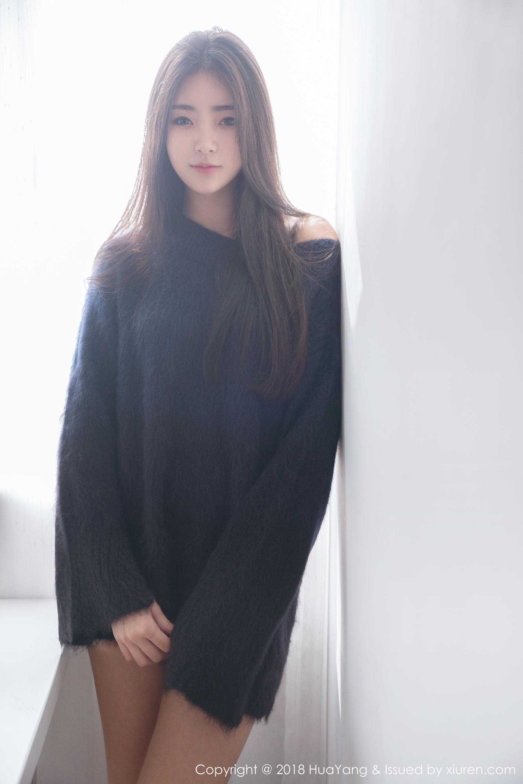 可樂Vicky《毛衣+白衬衫》 [花漾HuaYang] Vol.027